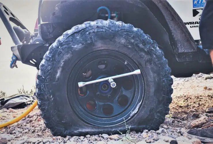 Flat tire on off road vheicle